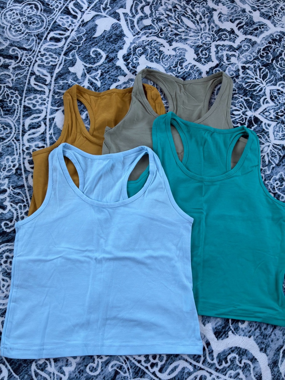 Women’s Racerback Tank Top - Light Blue, Teal, Mustard, Olive, Khaki